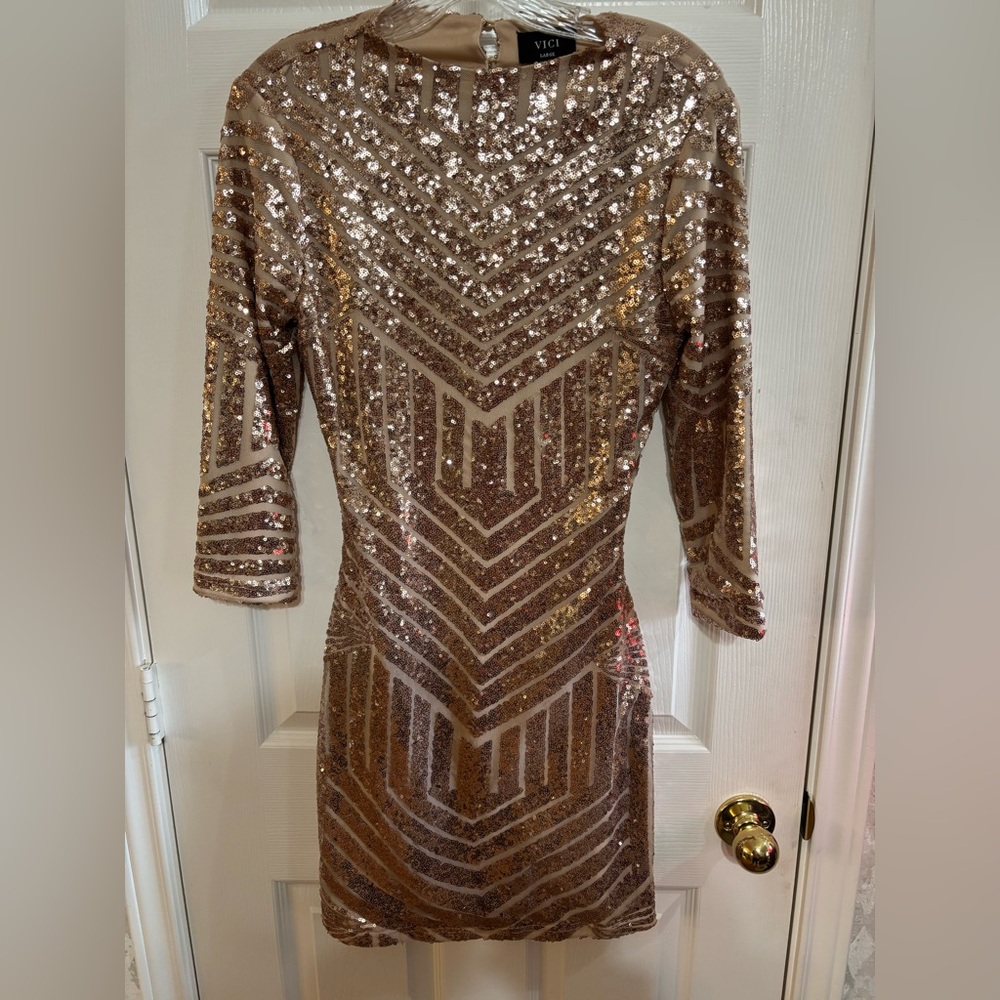 VICI Sabine Sequin Bodycon Mini Dress Sz L